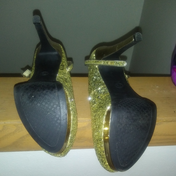Mossimo Glitter Gold STILETTOS. WOMENS SIZE 7 1/2. - Picture 13 of 14
